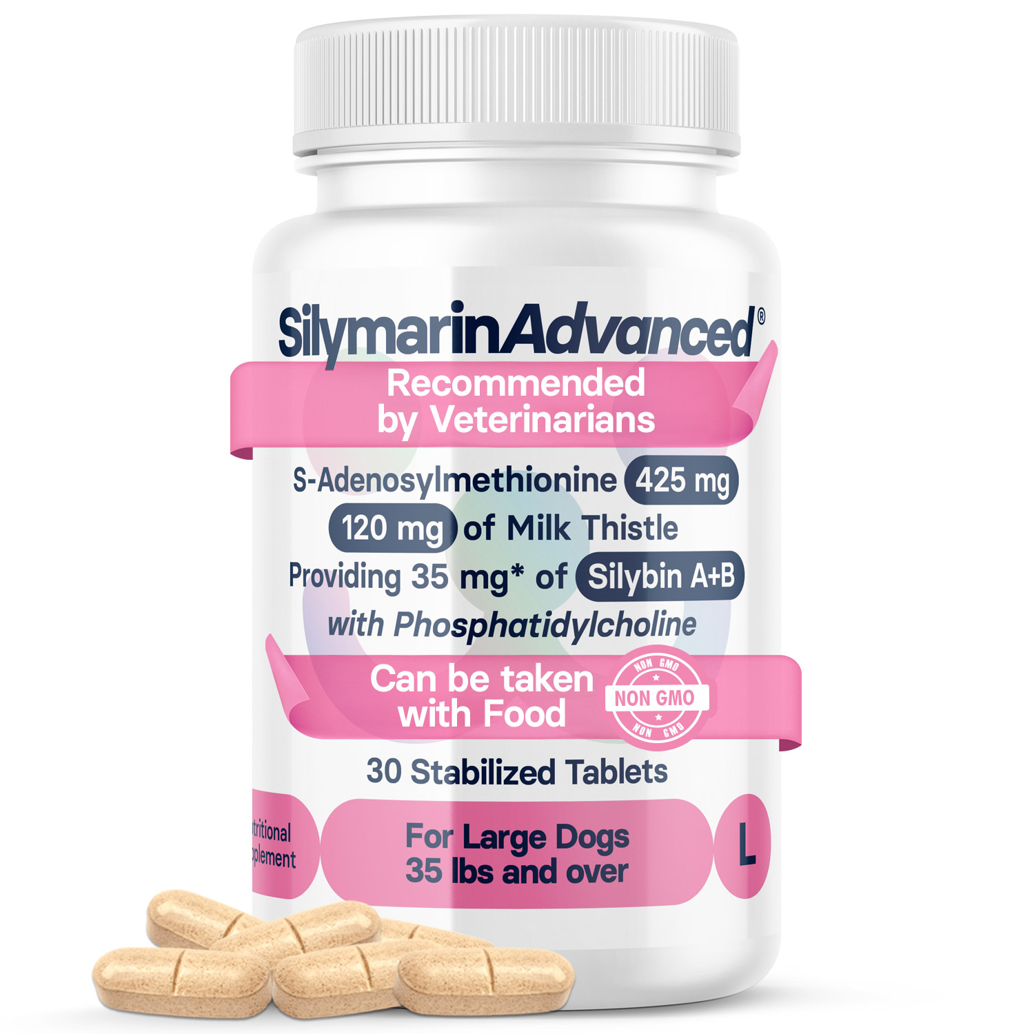 SilymarinAdvanced
for Large Dogs
35 lbs and over
